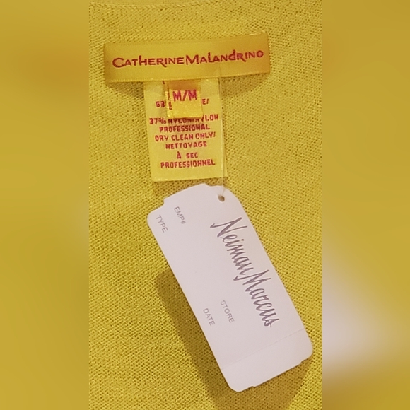 NWT CATHERINE MALANDRINO - DRESS - SLEEVELESS - YELLOW -VISCOSE/NYLON - Picture 4 of 8